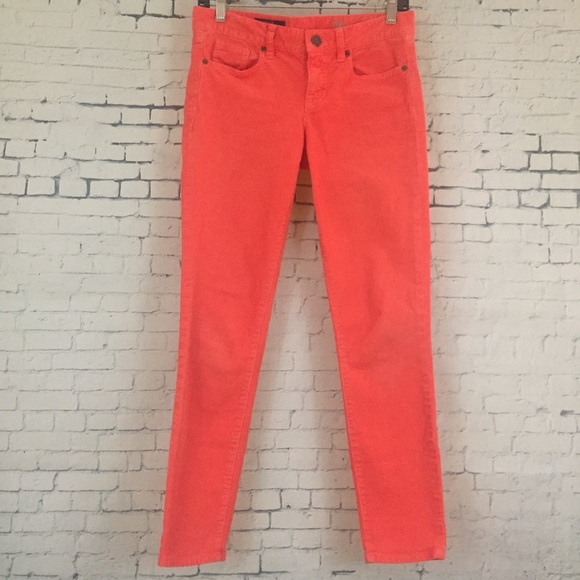 J. Crew Pants - J Crew Toothpick Cords Skinny Ankle Orange  Sz 26